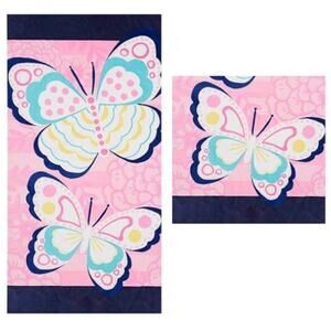 PB Kids Teen CLASSIC BUTTERFLY BEACH TOWEL 64x32 Kids Adult Pink Blue Teal - NEW